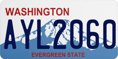 WA license plate AYL2060