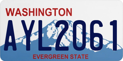 WA license plate AYL2061