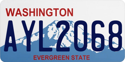 WA license plate AYL2068