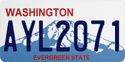 WA license plate AYL2071