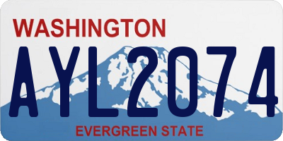 WA license plate AYL2074