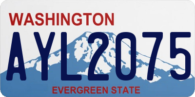 WA license plate AYL2075