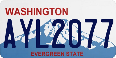 WA license plate AYL2077