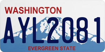 WA license plate AYL2081