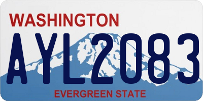 WA license plate AYL2083