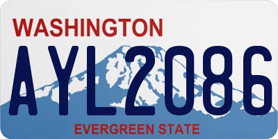 WA license plate AYL2086