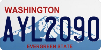 WA license plate AYL2090