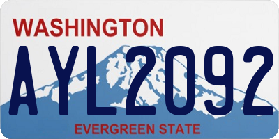 WA license plate AYL2092