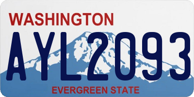 WA license plate AYL2093