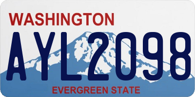 WA license plate AYL2098