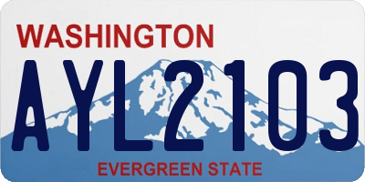 WA license plate AYL2103