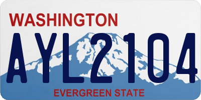 WA license plate AYL2104