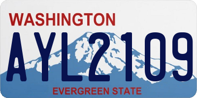 WA license plate AYL2109