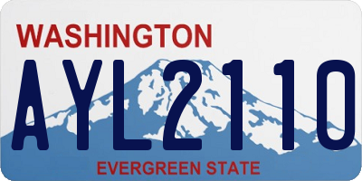WA license plate AYL2110