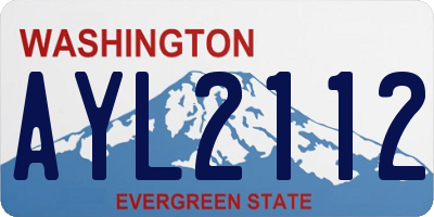 WA license plate AYL2112