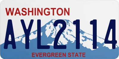 WA license plate AYL2114