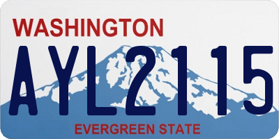 WA license plate AYL2115