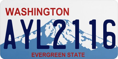 WA license plate AYL2116