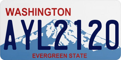 WA license plate AYL2120