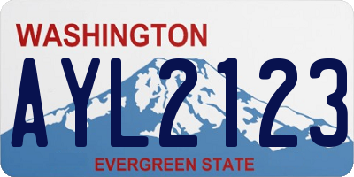 WA license plate AYL2123
