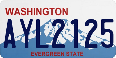 WA license plate AYL2125