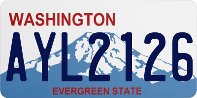 WA license plate AYL2126