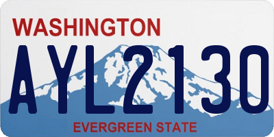 WA license plate AYL2130