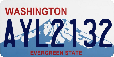 WA license plate AYL2132
