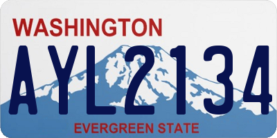 WA license plate AYL2134