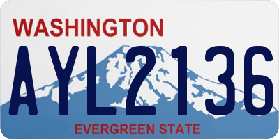 WA license plate AYL2136