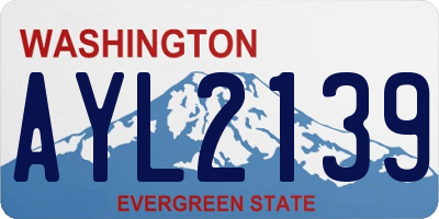 WA license plate AYL2139