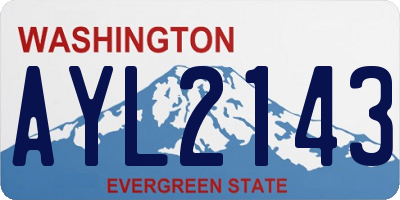WA license plate AYL2143