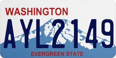 WA license plate AYL2149