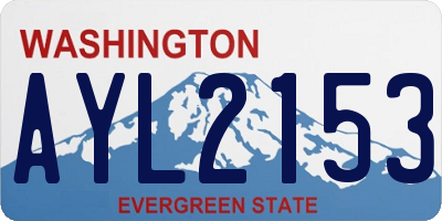 WA license plate AYL2153