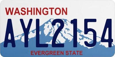 WA license plate AYL2154