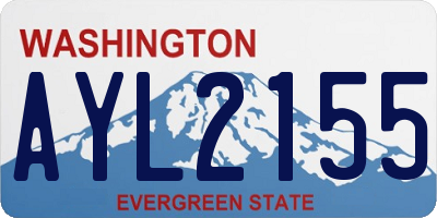 WA license plate AYL2155