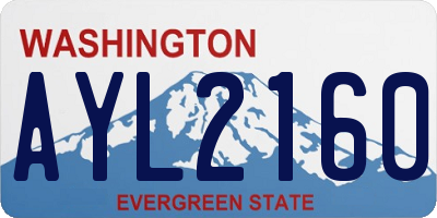 WA license plate AYL2160