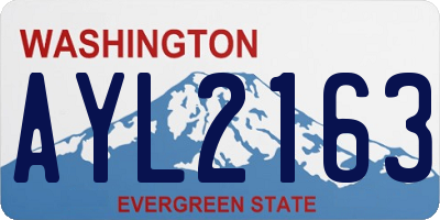 WA license plate AYL2163