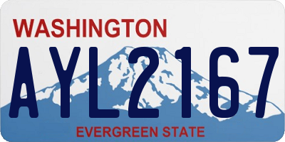 WA license plate AYL2167