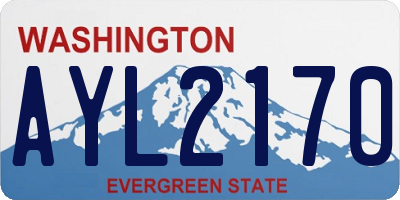 WA license plate AYL2170