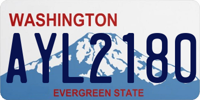 WA license plate AYL2180