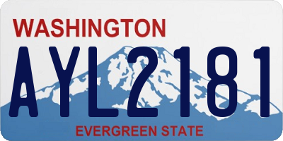 WA license plate AYL2181