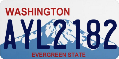 WA license plate AYL2182