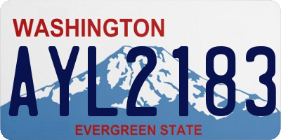 WA license plate AYL2183