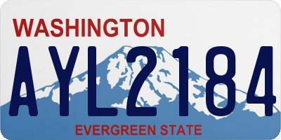 WA license plate AYL2184