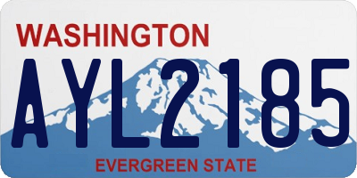 WA license plate AYL2185