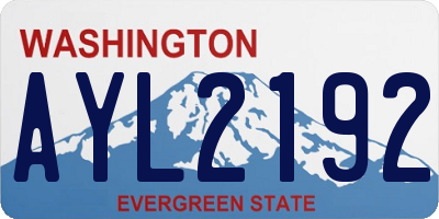 WA license plate AYL2192