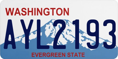 WA license plate AYL2193