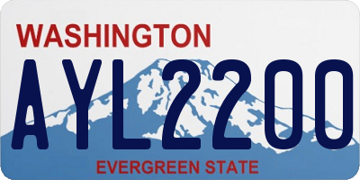 WA license plate AYL2200