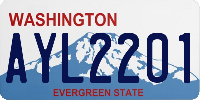 WA license plate AYL2201